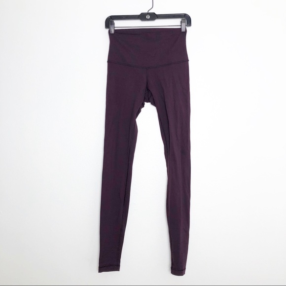 Lululemon High Waist Roll Down Wunder Under Leggings Dark Purple - Picture 2 of 16